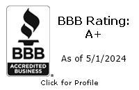 The logo of bbb rating A+